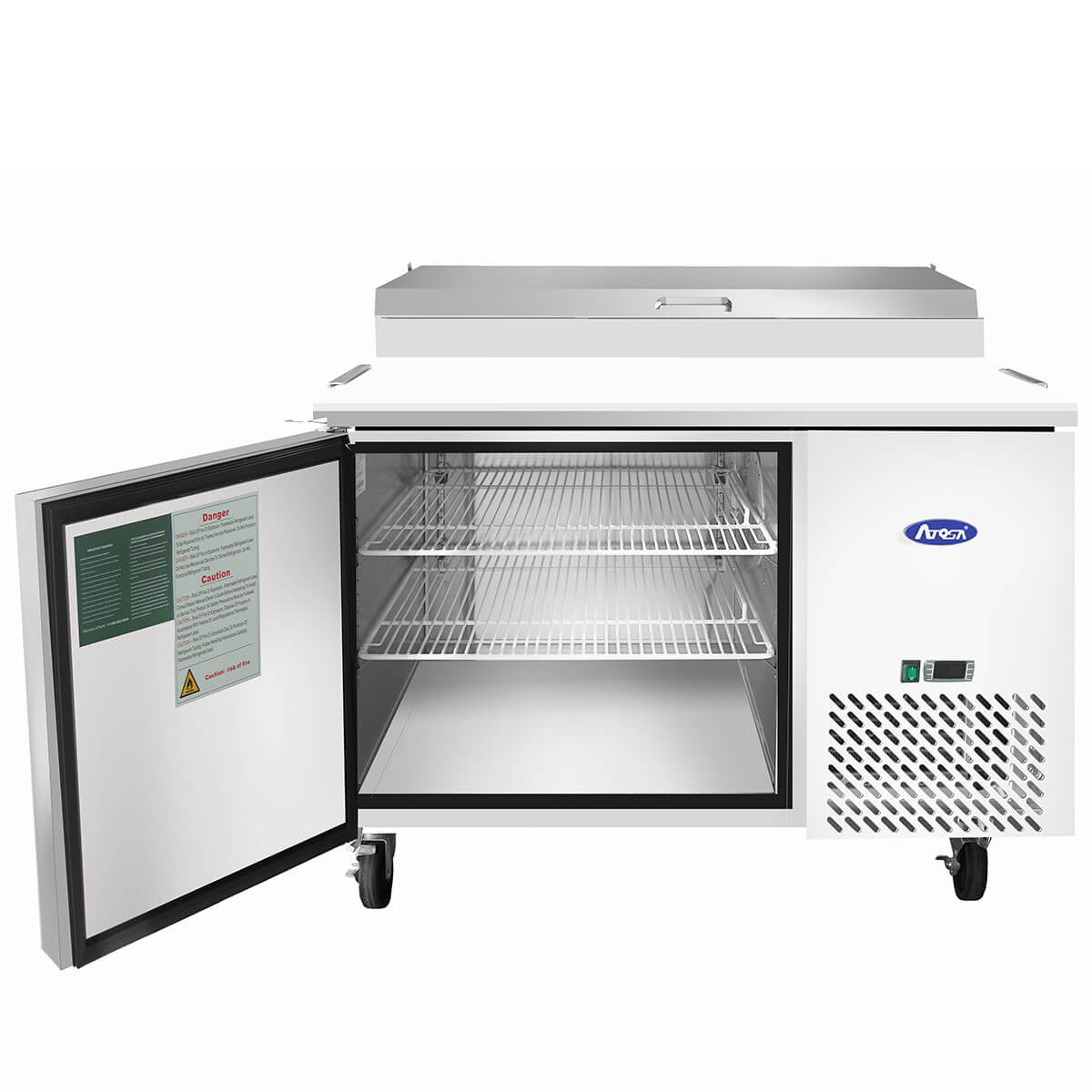 MPF8201GR 44″ Refrigerated Pizza Prep Table open door