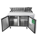 MPF8202GR 67″ Refrigerated Pizza Prep Table open top