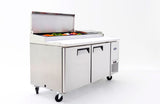 MPF8202GR 67″ Refrigerated Pizza Prep Table top open side view