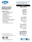 Atosa Undercounter Refrigerator product sheet MGF8402GR