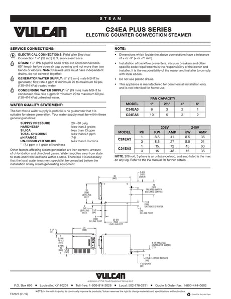 Vulcan Countertop Steamer - C24EA3 Plus