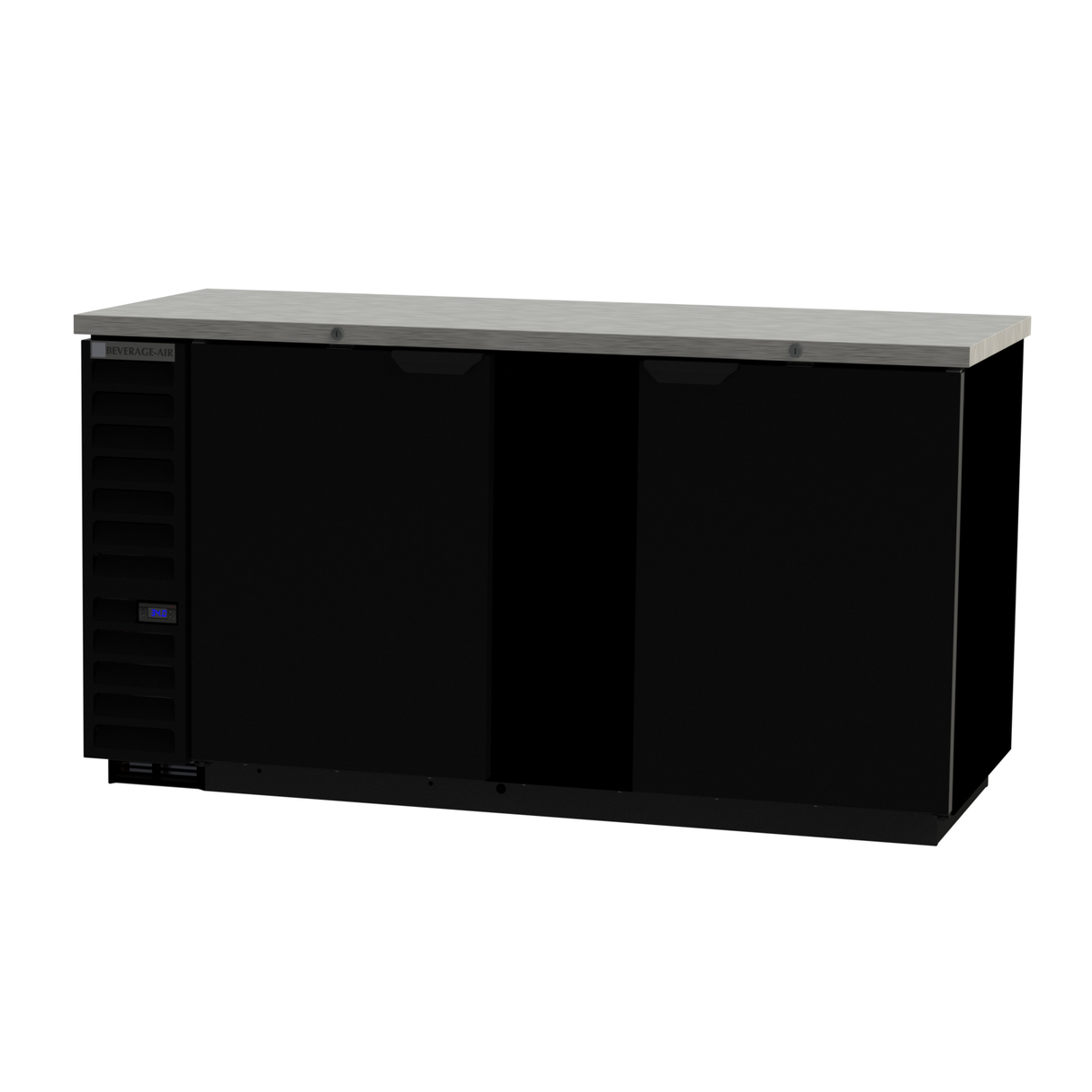 Beverage Air Back Bar Refrigerated Cabinet BB68HC-1-B features epoxy coated steel shelves and solid doors.
