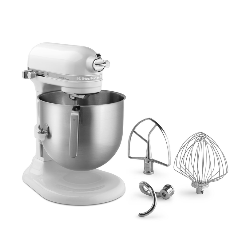 KitchenAid White Commercial Stand Mixer 8 quart - KSM8990WH MADE TO ORDER; LEAD TIME 6-8 WEEKS- Backorder