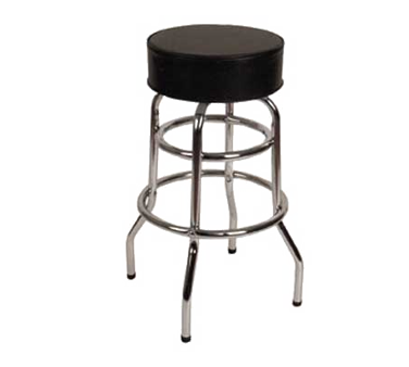 ATS Indoor Swivel Bar Stool SR-2 BV features a backless, round upholstered seat with flat swivel and a double ring base.