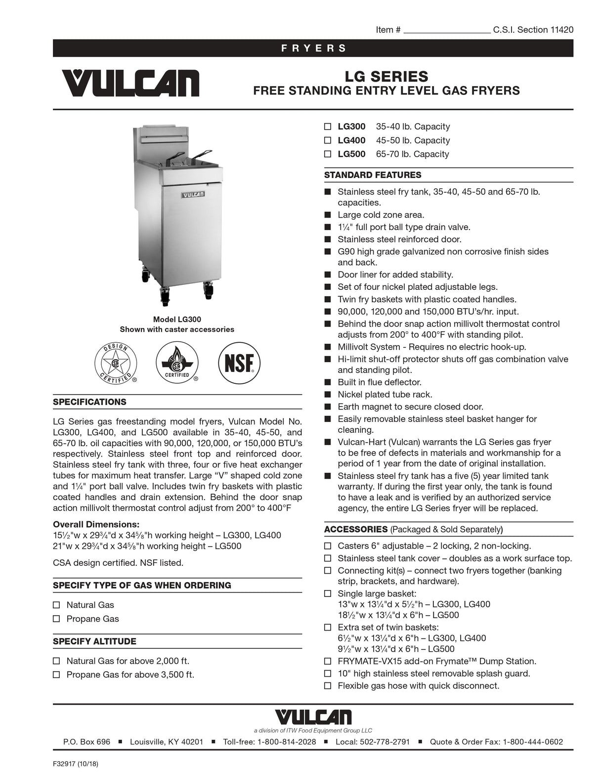 Vulcan Floor Fryer - 35-70lbs Capacity - LG Series
