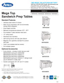Atosa Refrigerated Counter Mega Top Sandwich/Salad Unit - MSF8305GR