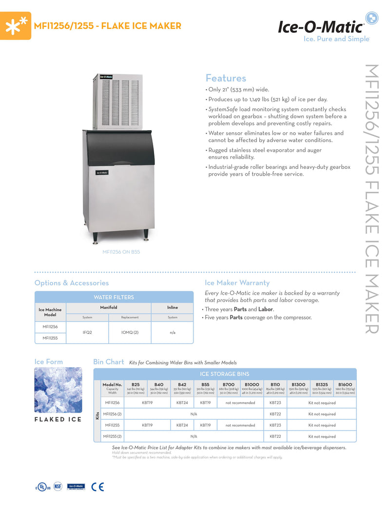 Ice-O-Matic Ice Maker - 1054lbs per day - MFI1256R