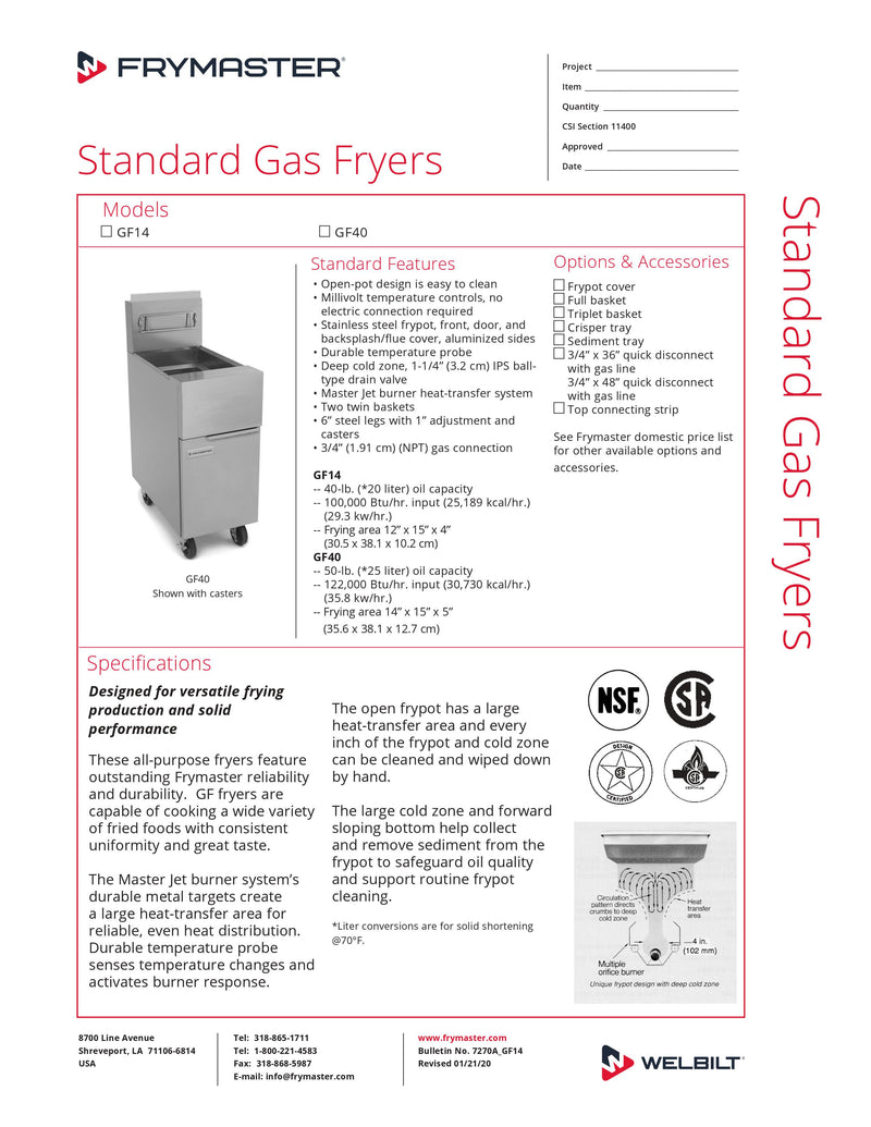 Frymaster Gas Floor Fryer - GF14