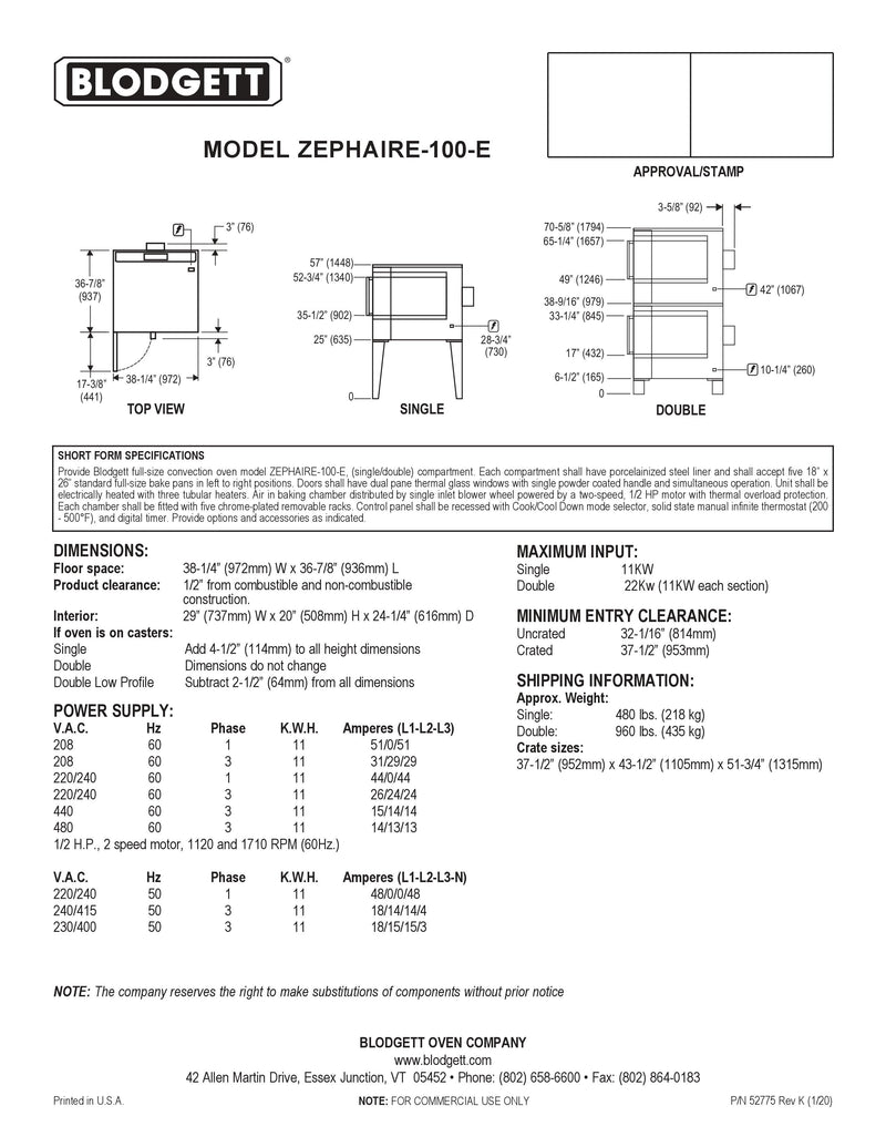 blodgett zeph 100 g es dbl